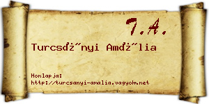 Turcsányi Amália névjegykártya